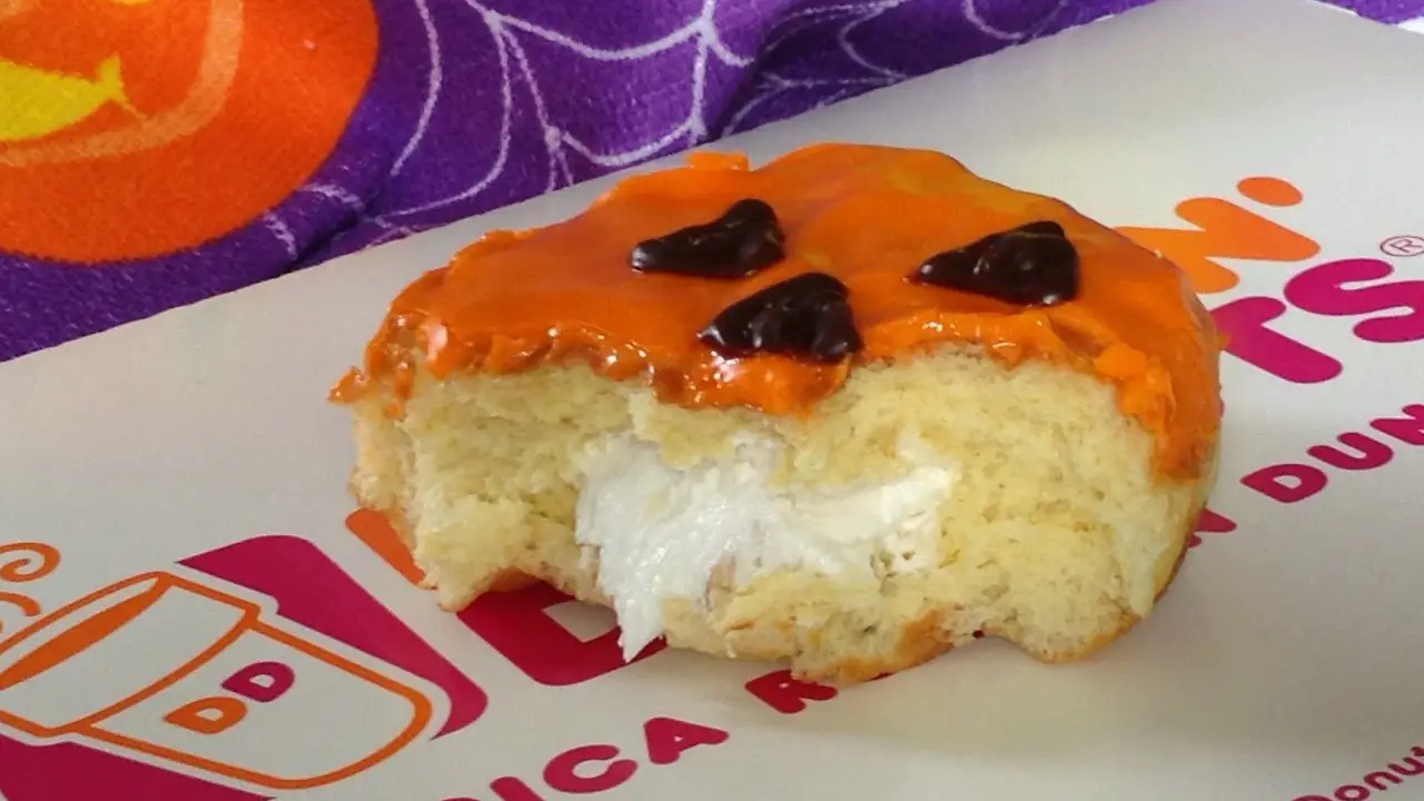 Dunkin’ Donut’s Shoddily Made Dunk O’ Lantern Donut Fail Served With Less Than Half A Face
