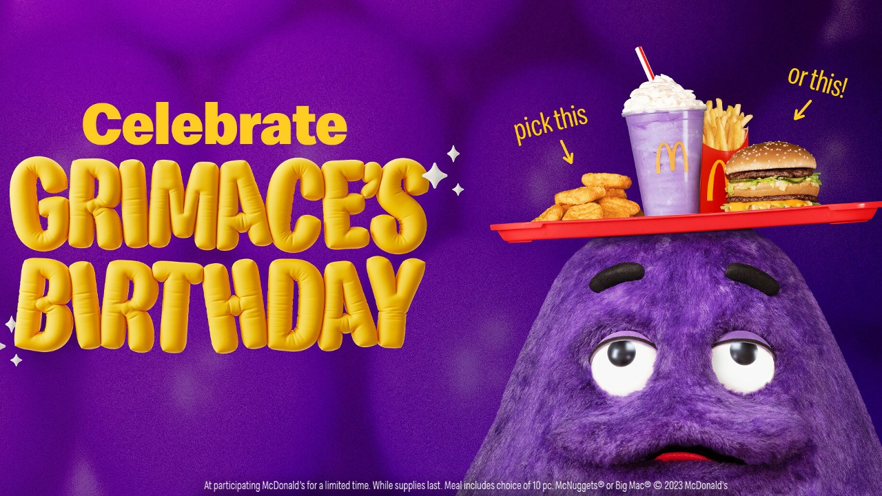 Grimace Returns For His Birthday Bringing New Cheesy Jalapeno Bacon Quarter Pounder Along For The Ride